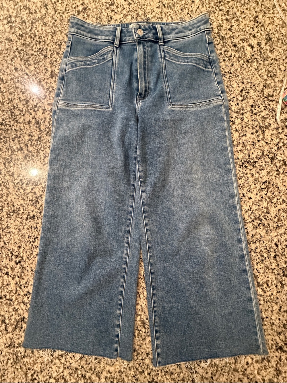 PAIGE Anessa Cropped Wide Leg Jean Petite 30